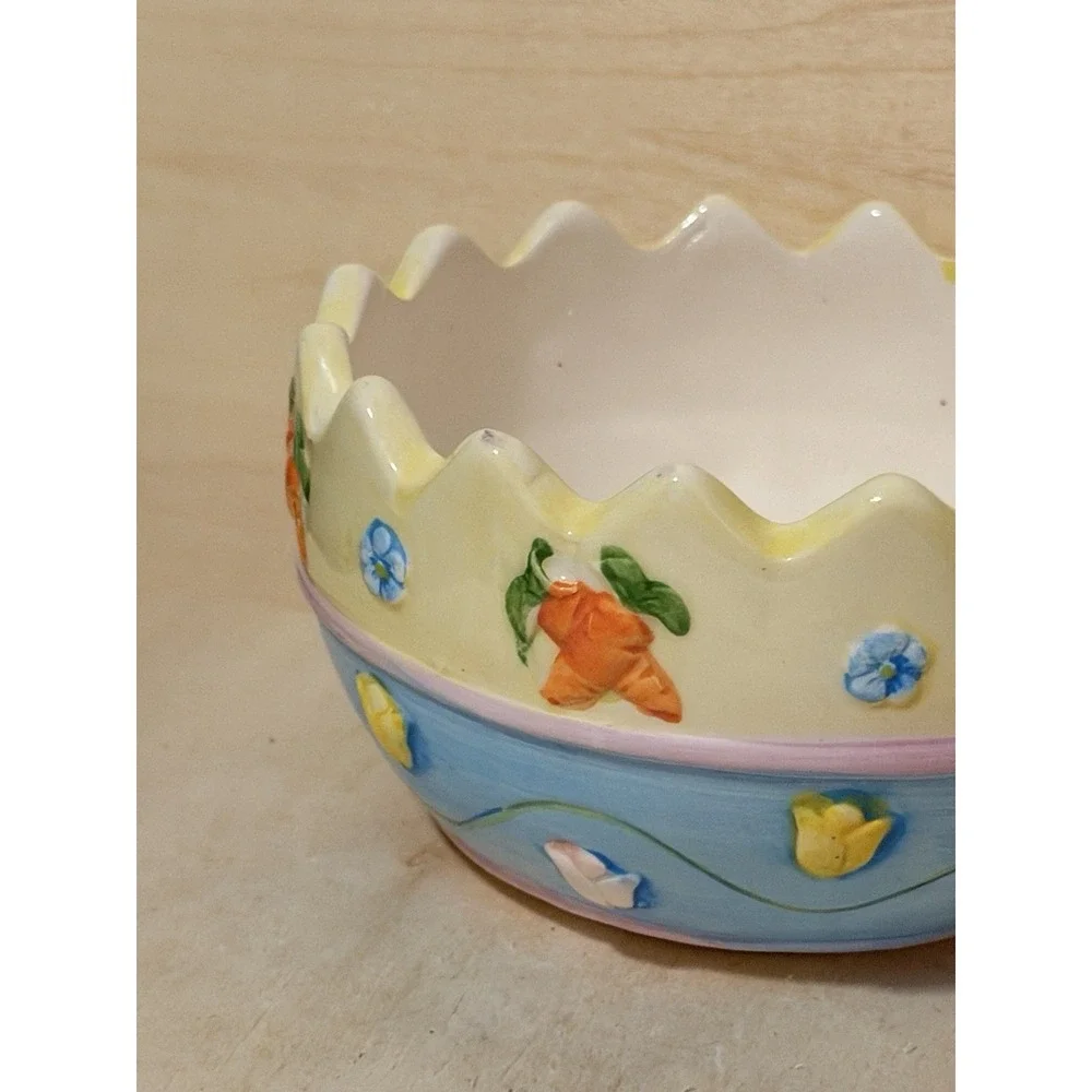 Blossoms & Blooms Easter egg ceramic serving bowl